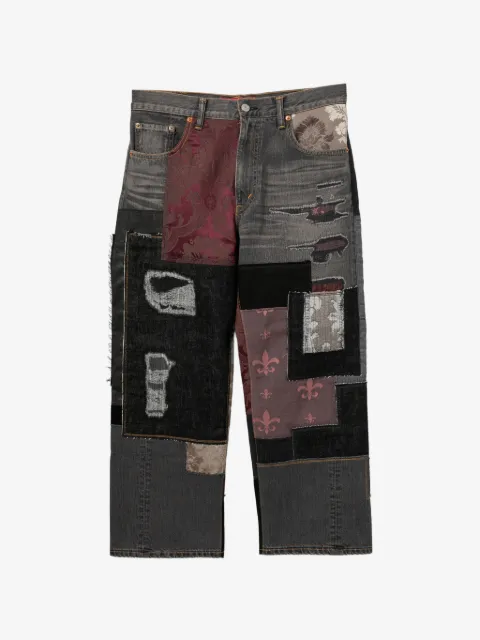 Junya Watanabe MAN patchwork-design button-fastening jeans