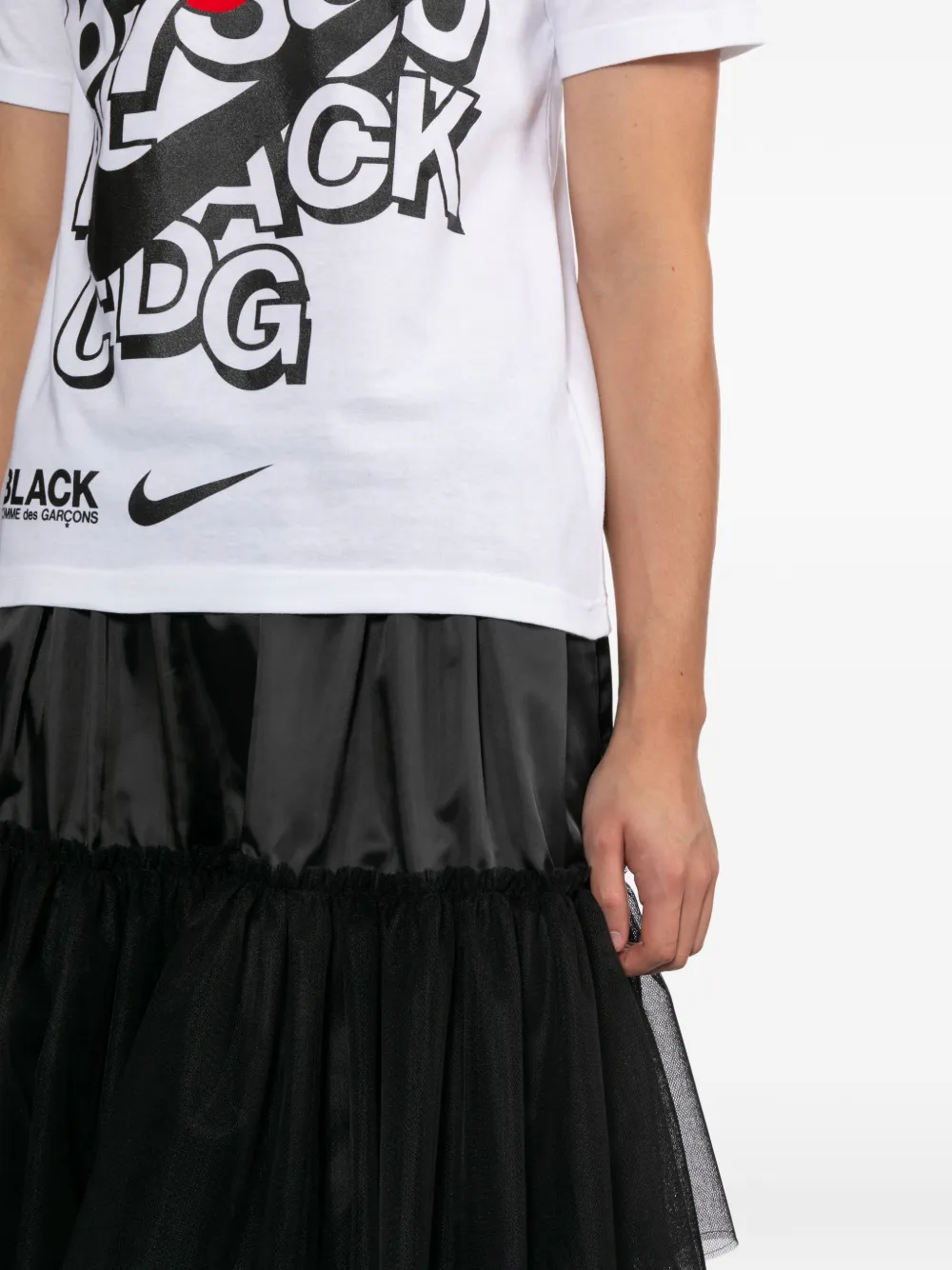 Black Comme Des Garçons Gelaagde midi-rok Zwart
