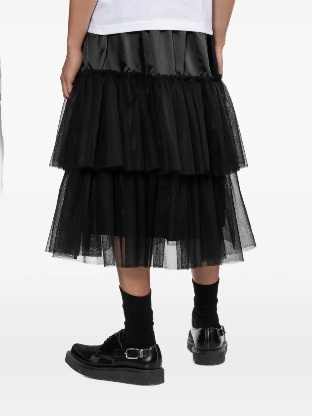 Black Comme Des Garçons Gelaagde midi-rok Zwart