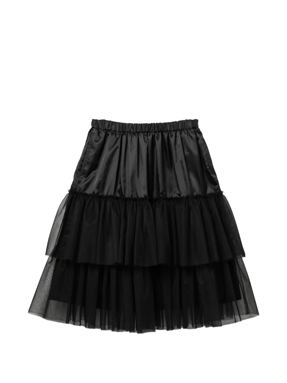 Black Comme Des Garçons Gonna midi con balze - Nero