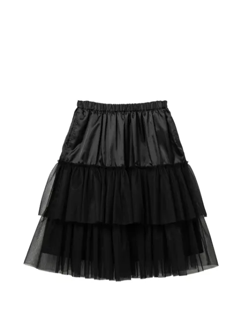 Black Comme Des Garçons tiered midi skirt