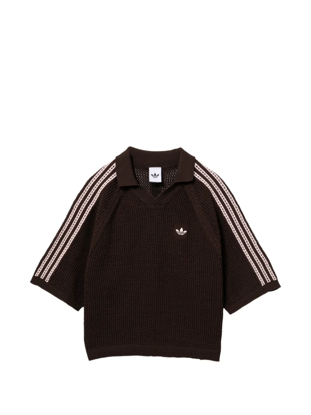 adidas polo-collar top - Braun
