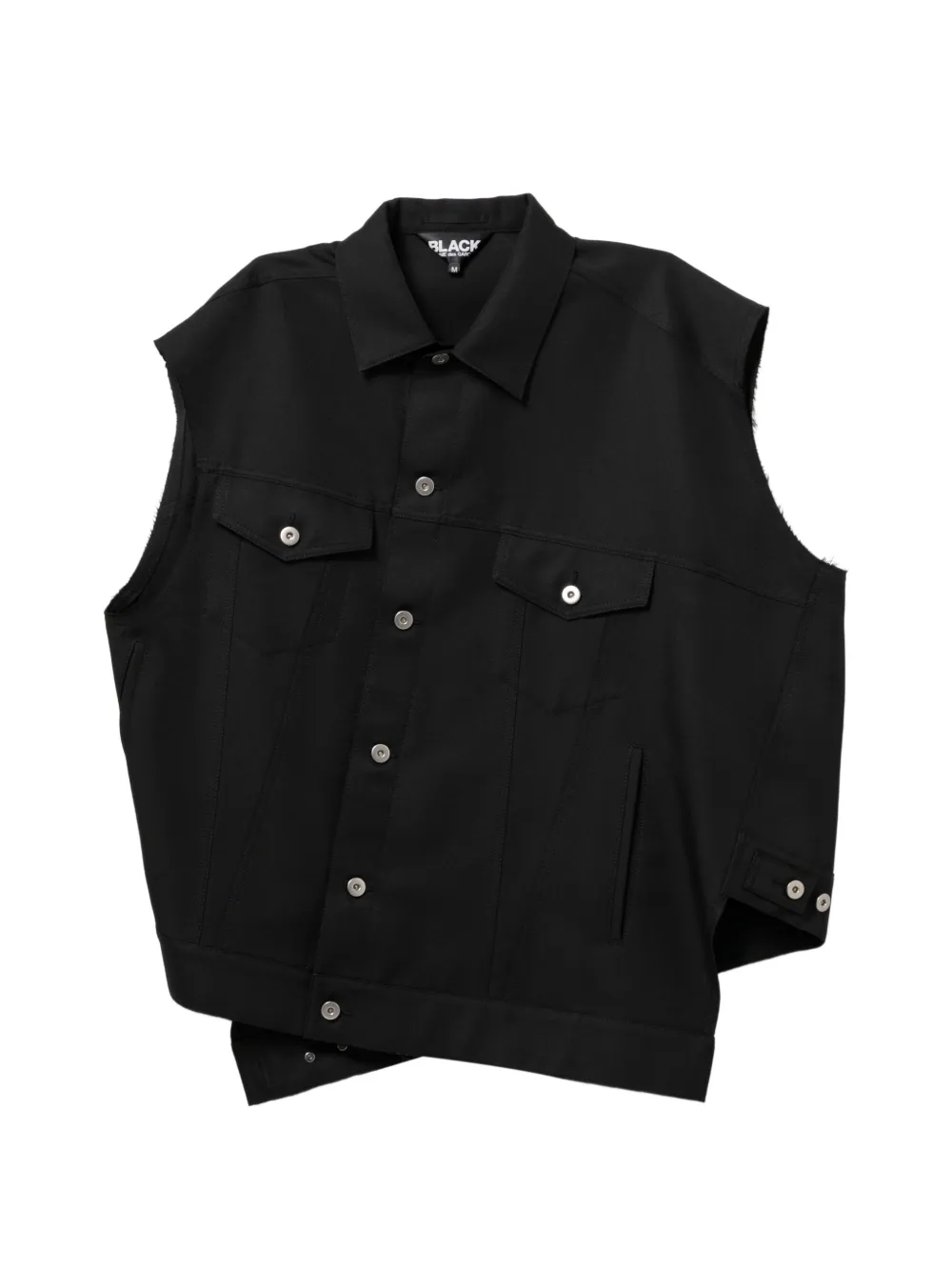 Black Comme Des Garçons Gilet con orlo asimmetrico - Nero