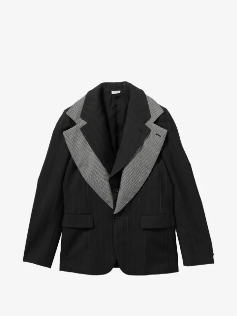 Comme des Garçons Homme Plus blazer con rayas diplomáticas estampadas