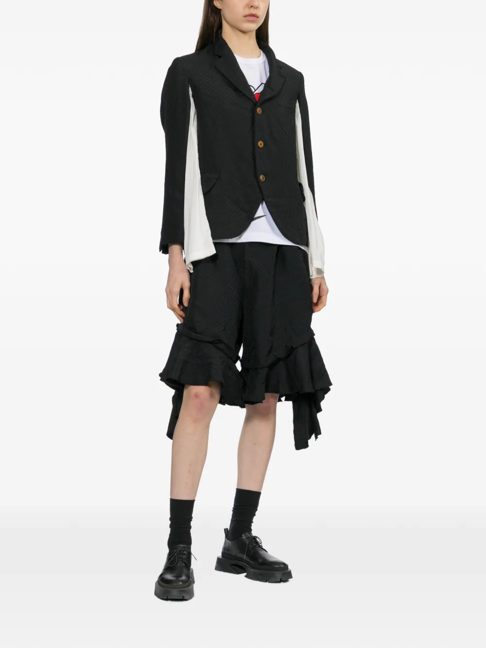  Comme Des Garçons Comme Des Garçons Ruffled Shorts - Black 