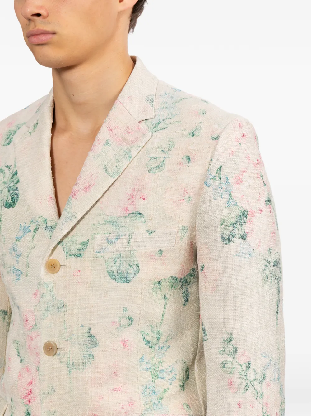 Junya Watanabe MAN Blazer met roosprint Beige