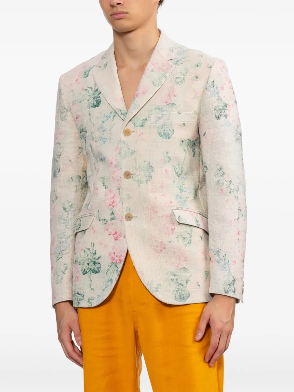 Junya Watanabe MAN Blazer met roosprint Beige