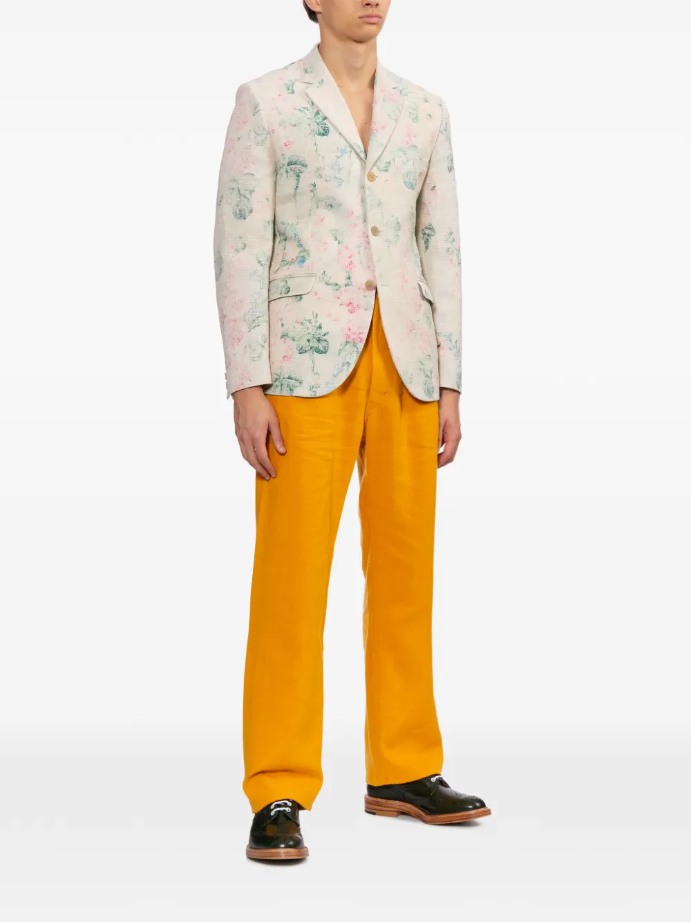 Junya Watanabe MAN Blazer met roosprint Beige