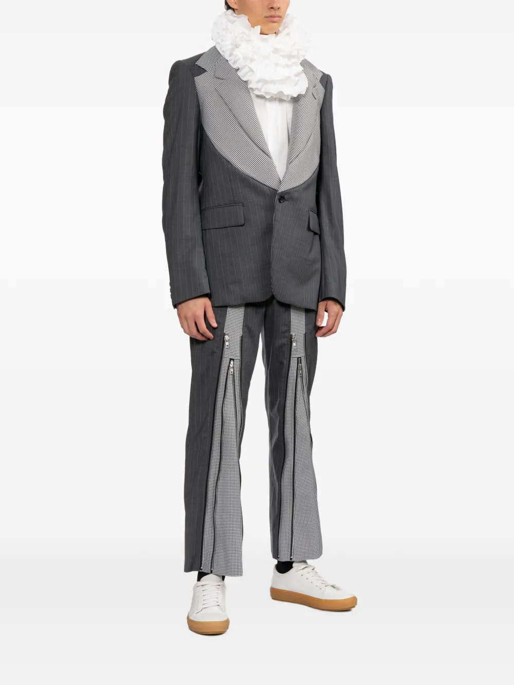 Comme des Garçons Homme Plus Jack met krijtstreep en vlak Grijs