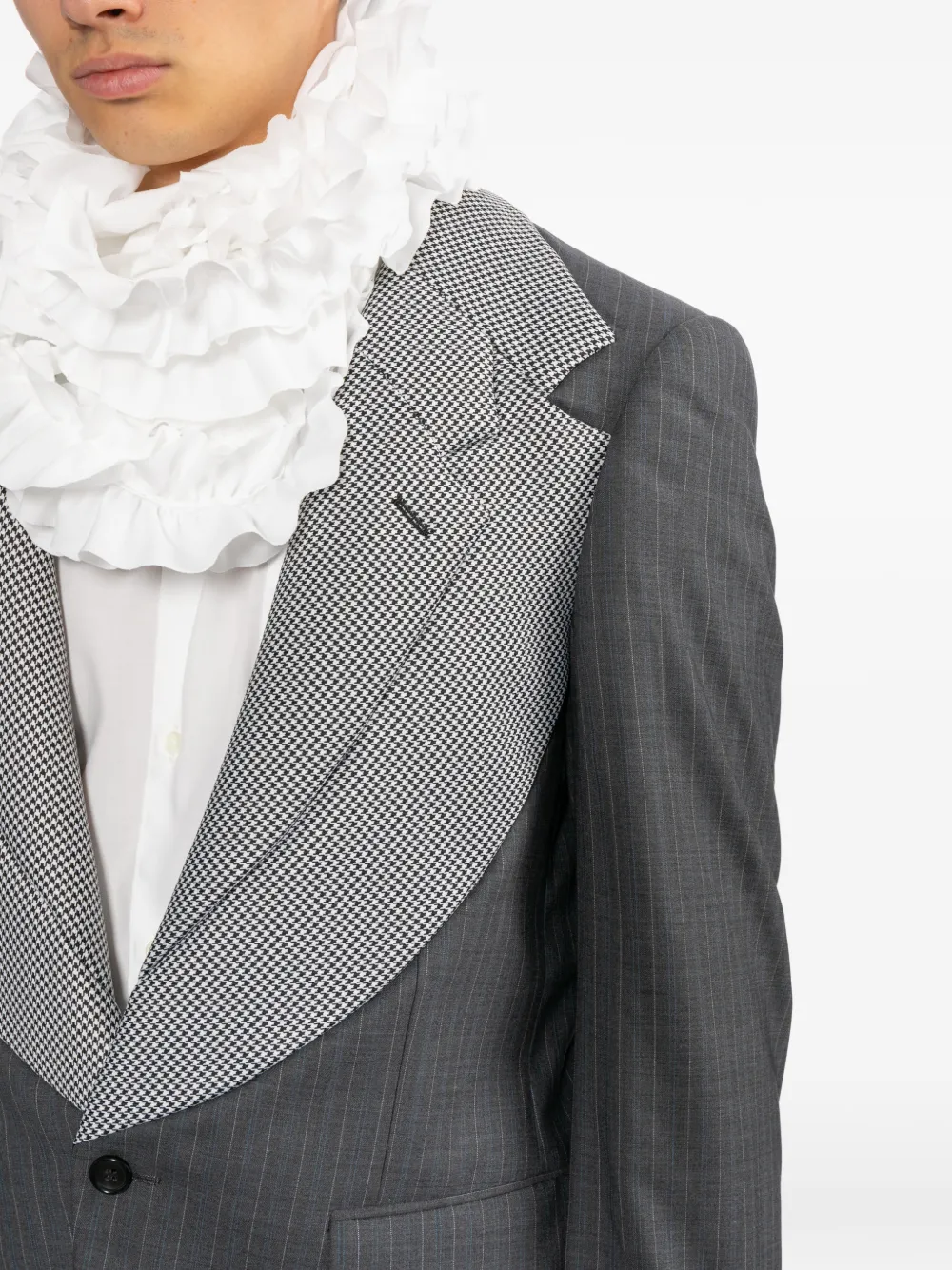 Comme des Garçons Homme Plus Jack met krijtstreep en vlak Grijs
