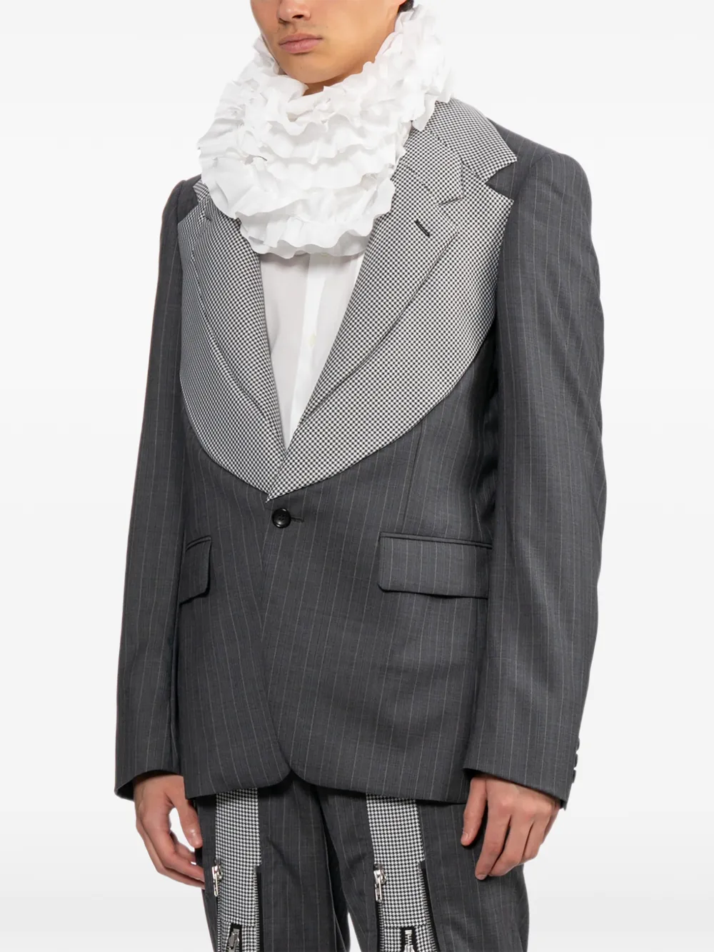 Comme des Garçons Homme Plus Jack met krijtstreep en vlak Grijs