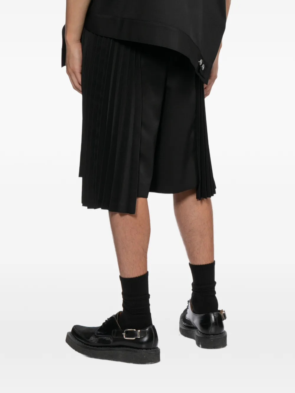 Black Comme Des Garçons Shorts met geplooid vlak Zwart