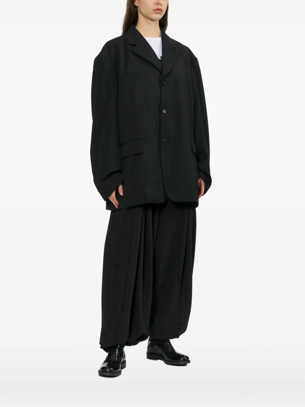 Black Comme Des Garçons Wollen blazer Zwart