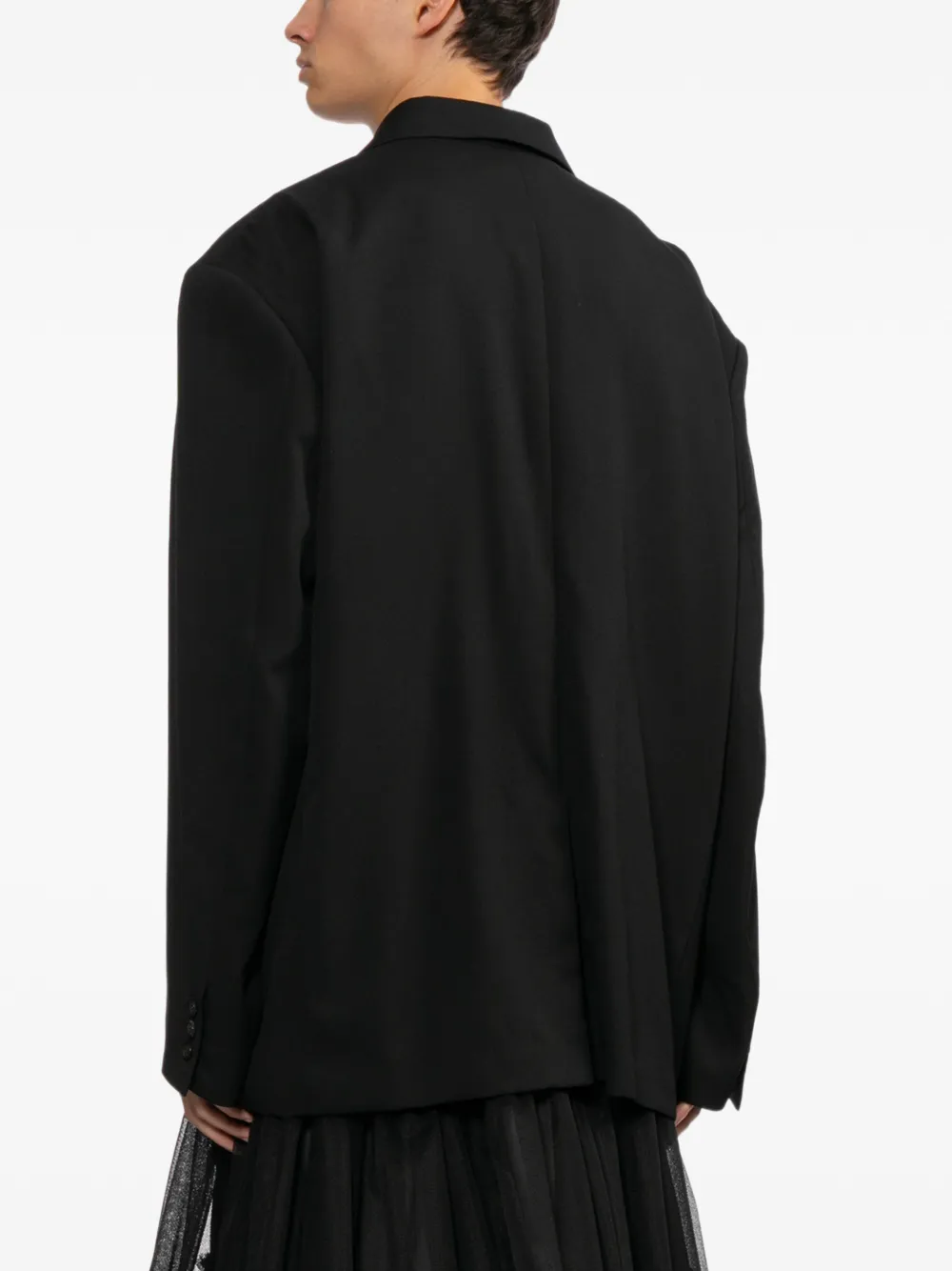 Black Comme Des Garçons Wollen blazer Zwart