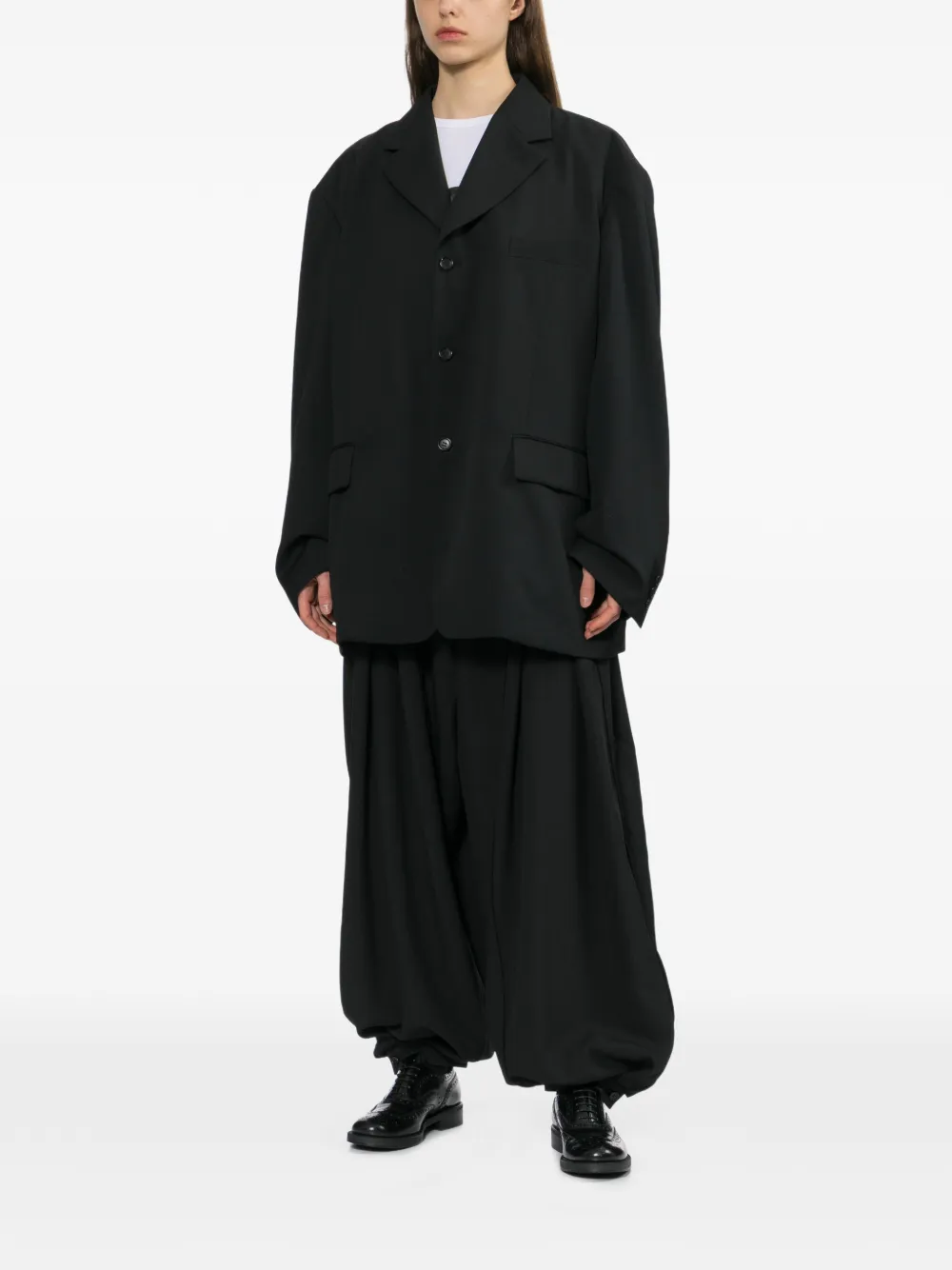 Black Comme Des Garçons Wollen blazer Zwart