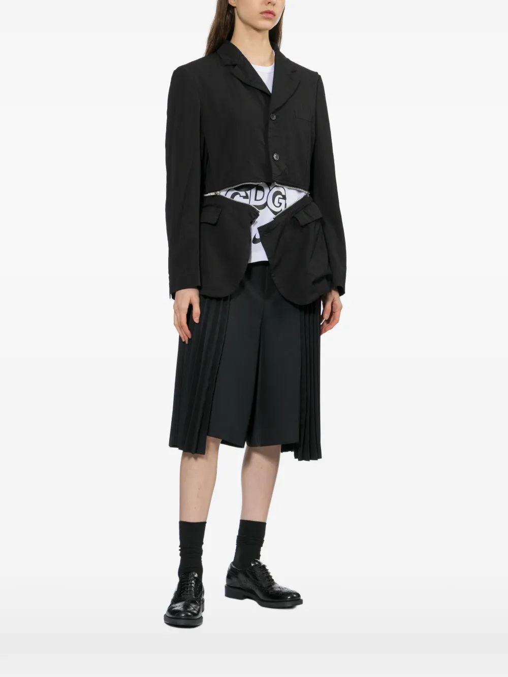 Black Comme Des Garçons Blazer met ritsdetail Zwart