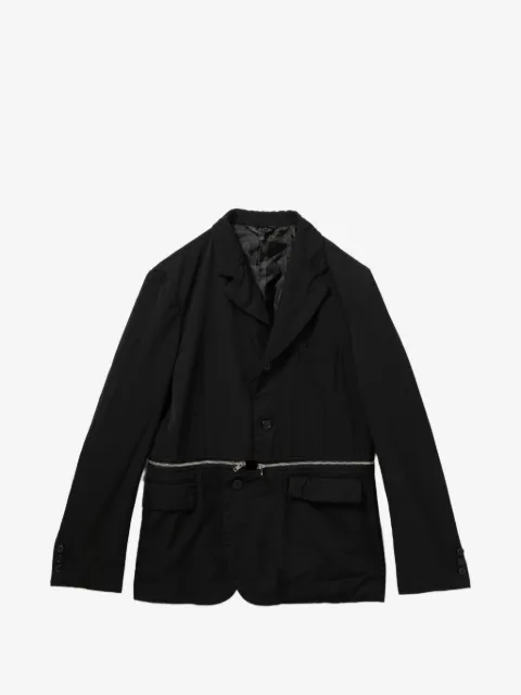 Black Comme Des Garçons zip-detail blazer