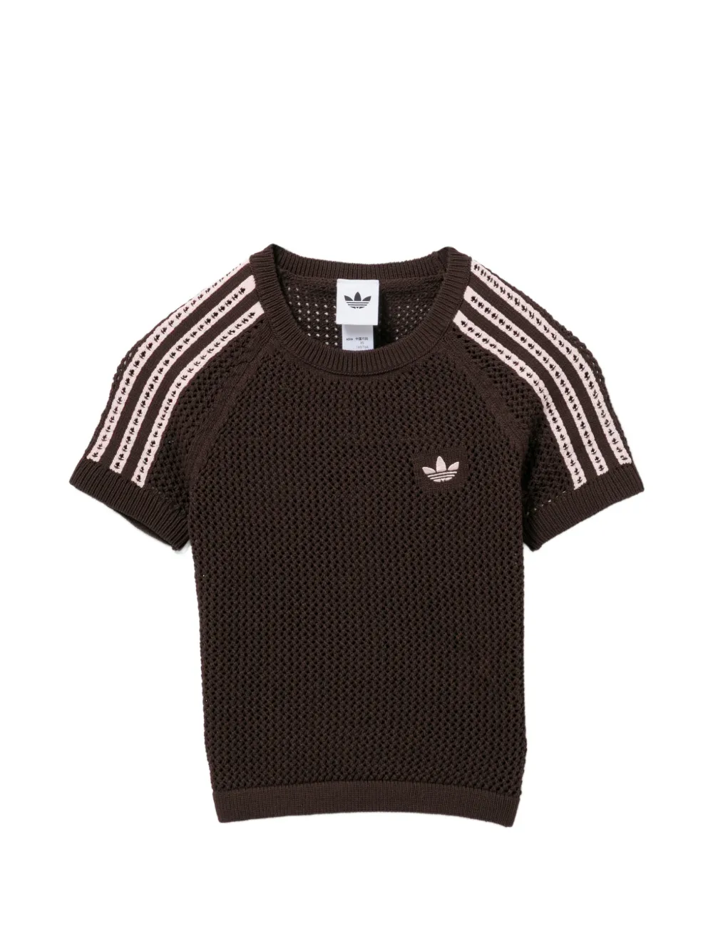 adidas crochet short-sleeves top - Marrone