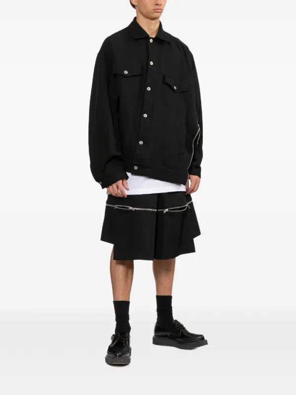 Black Comme Des Garçons アシンメトリーヘム ジャケット | ブラック