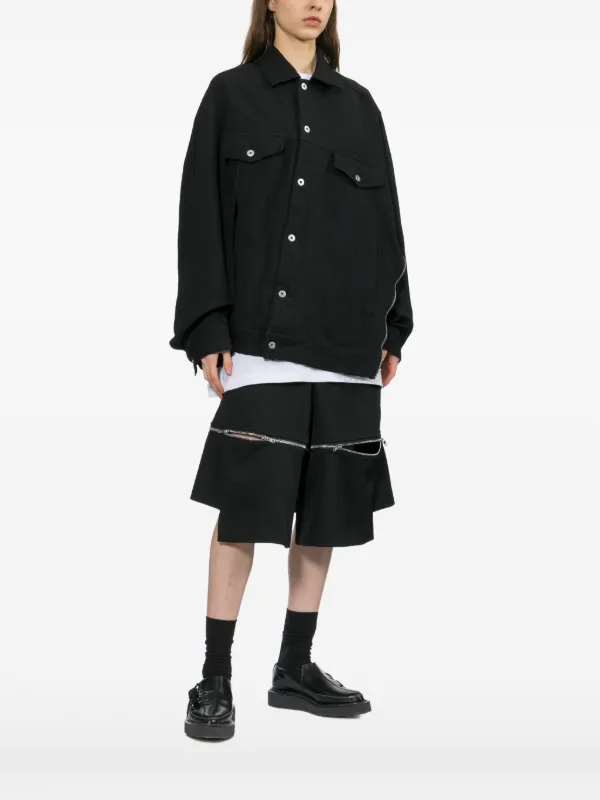 Black Comme Des Garçons アシンメトリーヘム ジャケット | ブラック