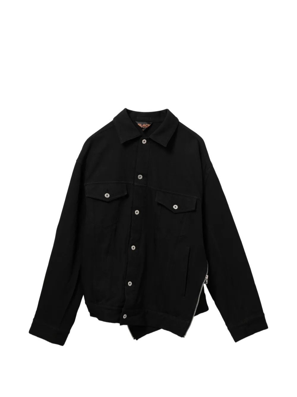 Black Comme Des Garçons Giacca con orlo asimmetrico - Nero
