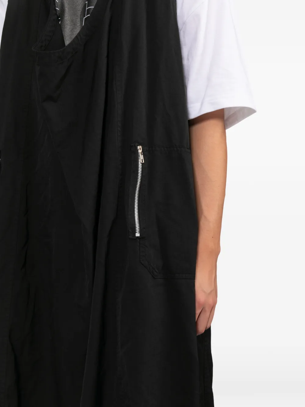 Black Comme Des Garçons Midi-jurk met vlakken Zwart