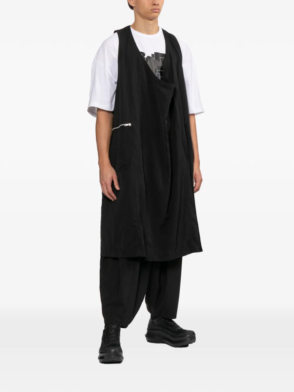 Black Comme Des Garçons Midi-jurk met vlakken Zwart