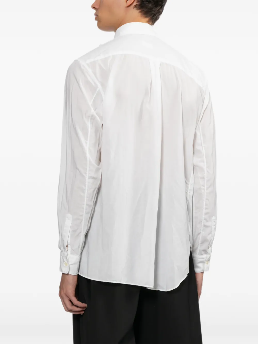 Black Comme Des Garçons Blouse met ruches Wit
