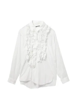 Comme Des Garçons Ruffled long-sleeve Blouse | White | FARFETCH