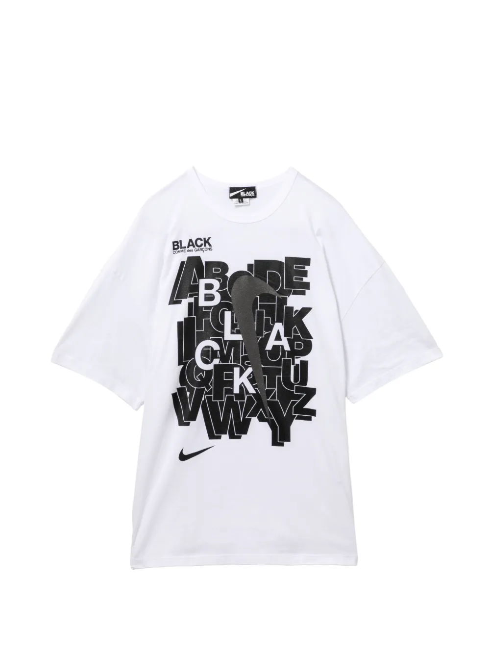 Black Comme Des Garçons T-shirt con stampa Black Comme Des Garçons x Nike - Bianco