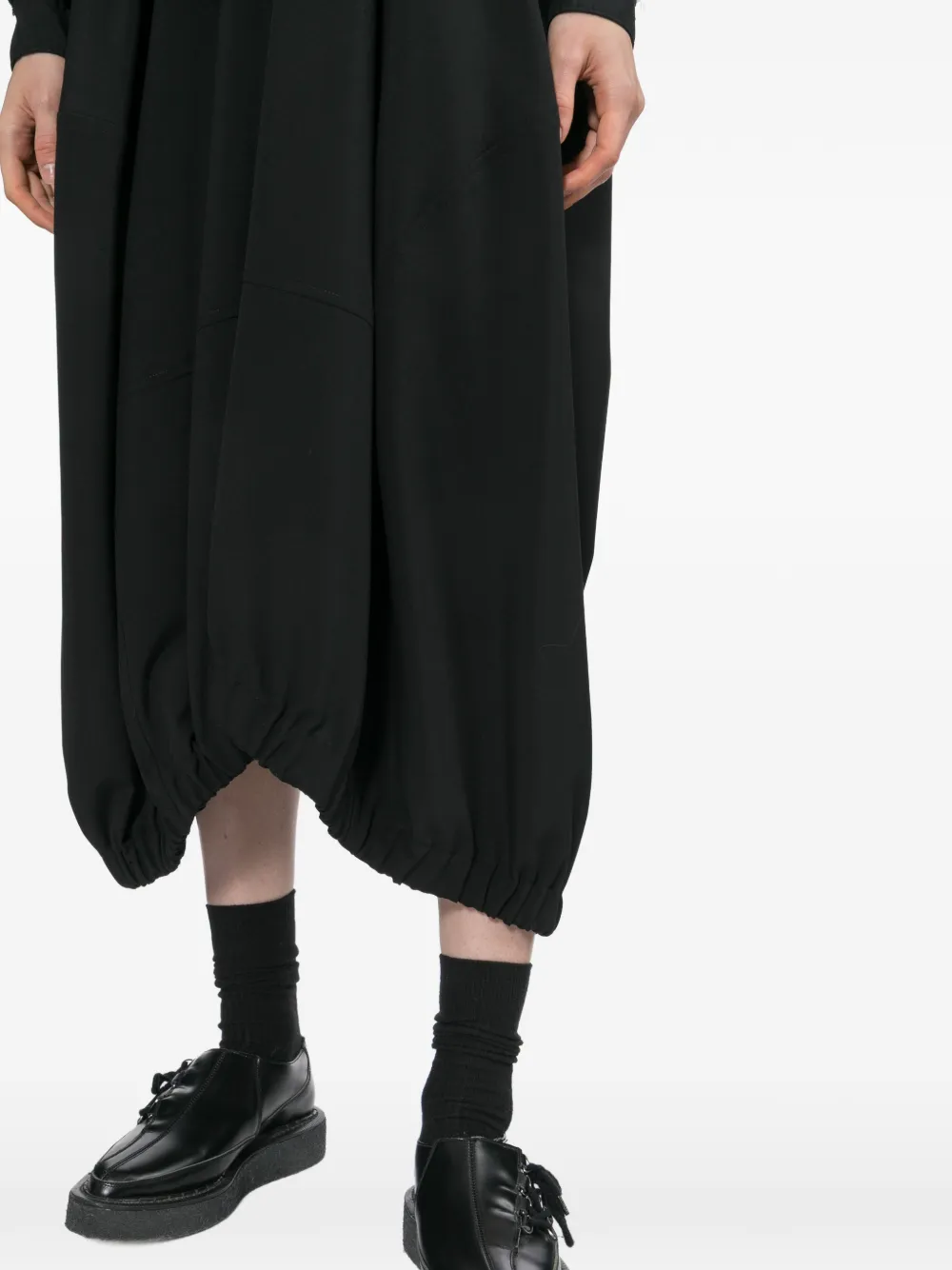 Black Comme Des Garçons Midi-rok met asymmetrische afwerking Zwart