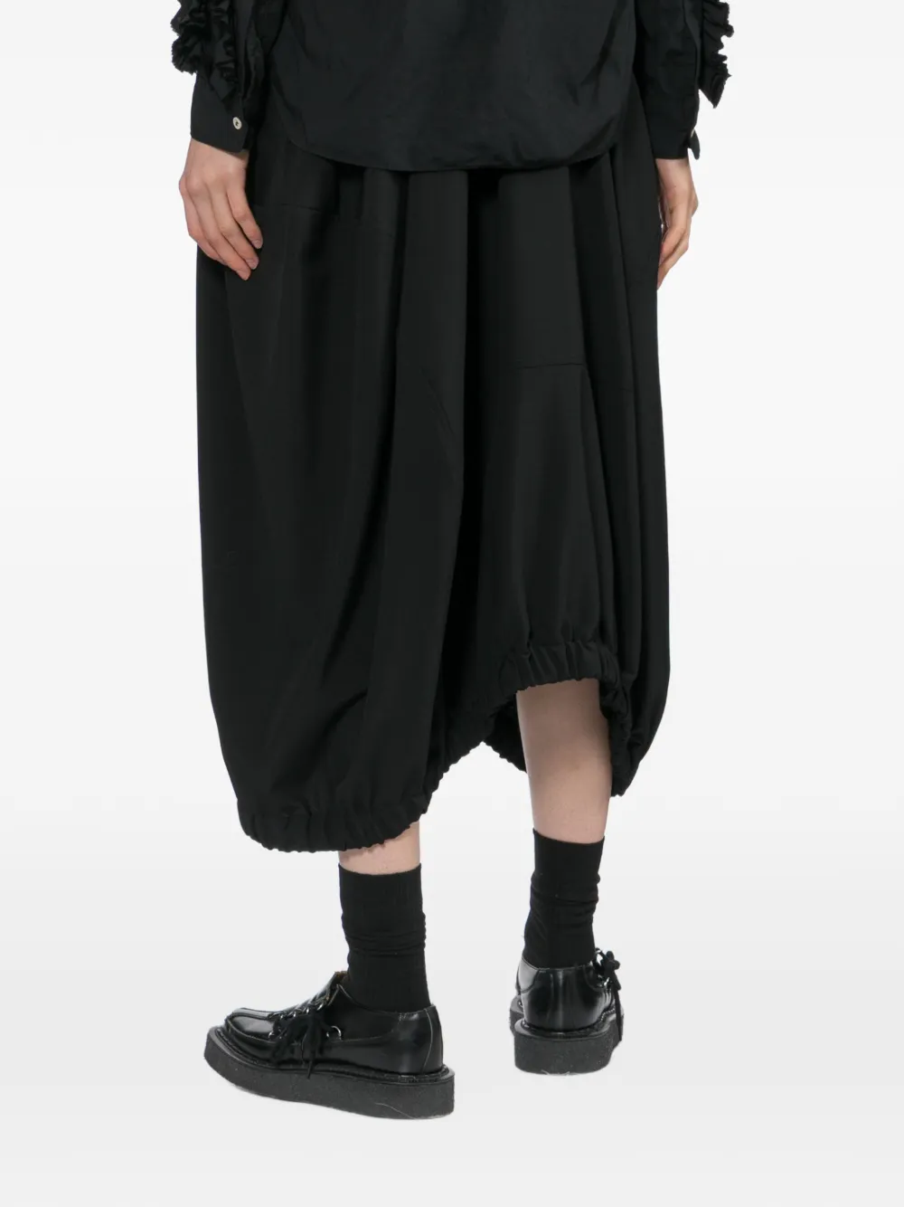 Black Comme Des Garçons Midi-rok met asymmetrische afwerking Zwart