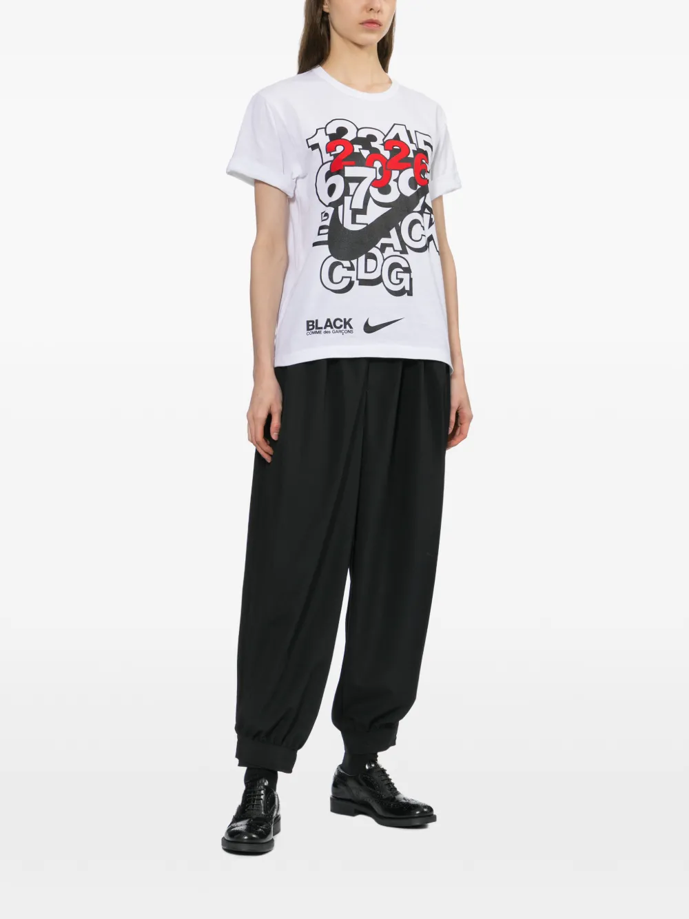 Black Comme Des Garçons Geplooide broek Zwart