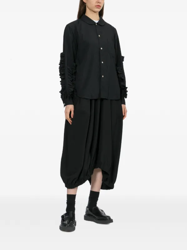 Black Comme Des Garçons Ruffled Shirt | Black | FARFETCH