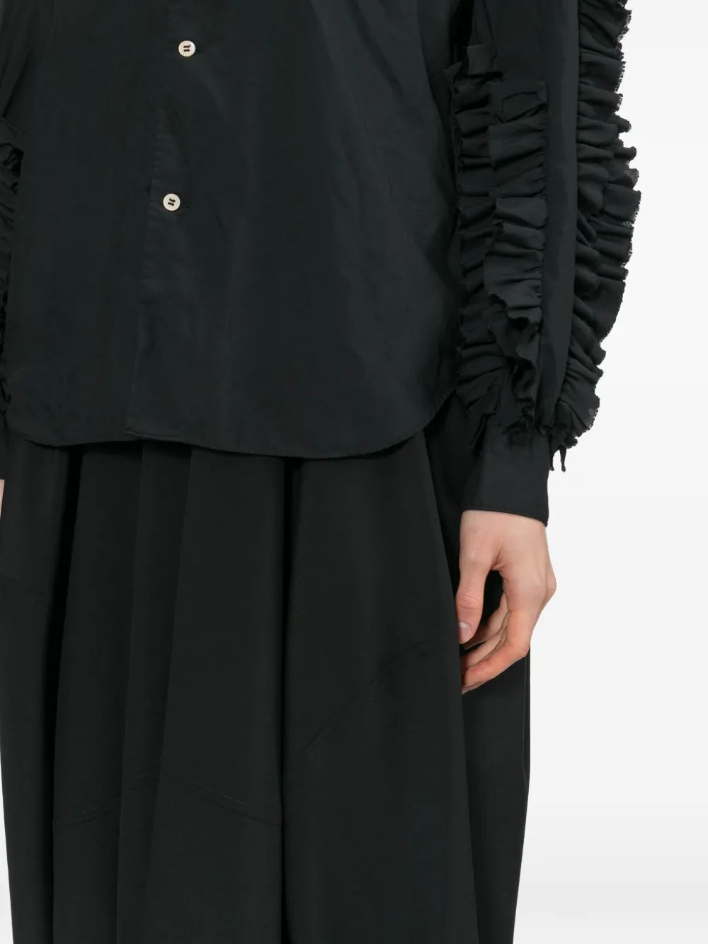 Black Comme Des Garçons Shirt met ruches Zwart