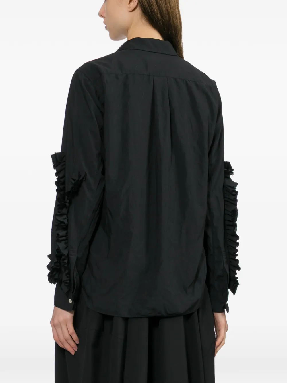 Black Comme Des Garçons Shirt met ruches Zwart