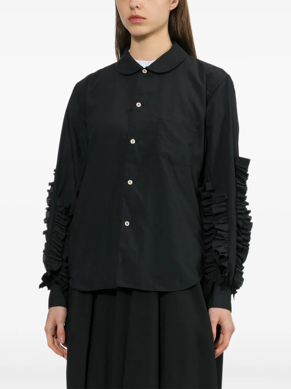 Black Comme Des Garçons Shirt met ruches Zwart