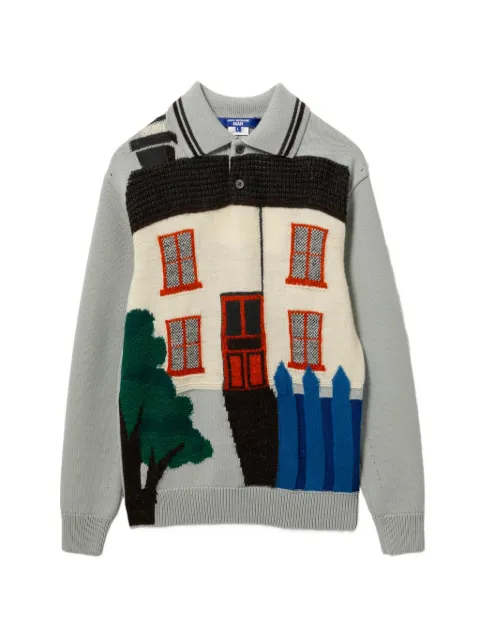 Junya Watanabe MAN suéter tejido con estampado de casa