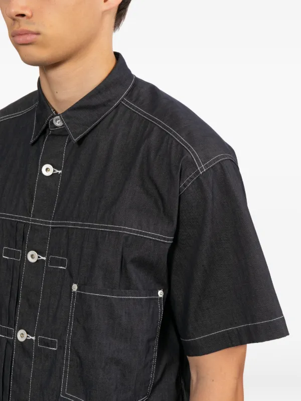 Comme Des Garçons Homme Contrast Stitching short-sleeve Shirt