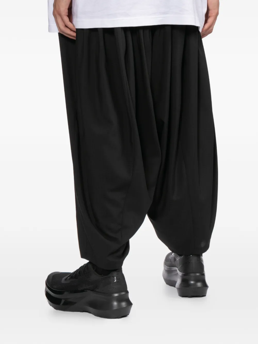 Black Comme Des Garçons Gesmockte broek Zwart