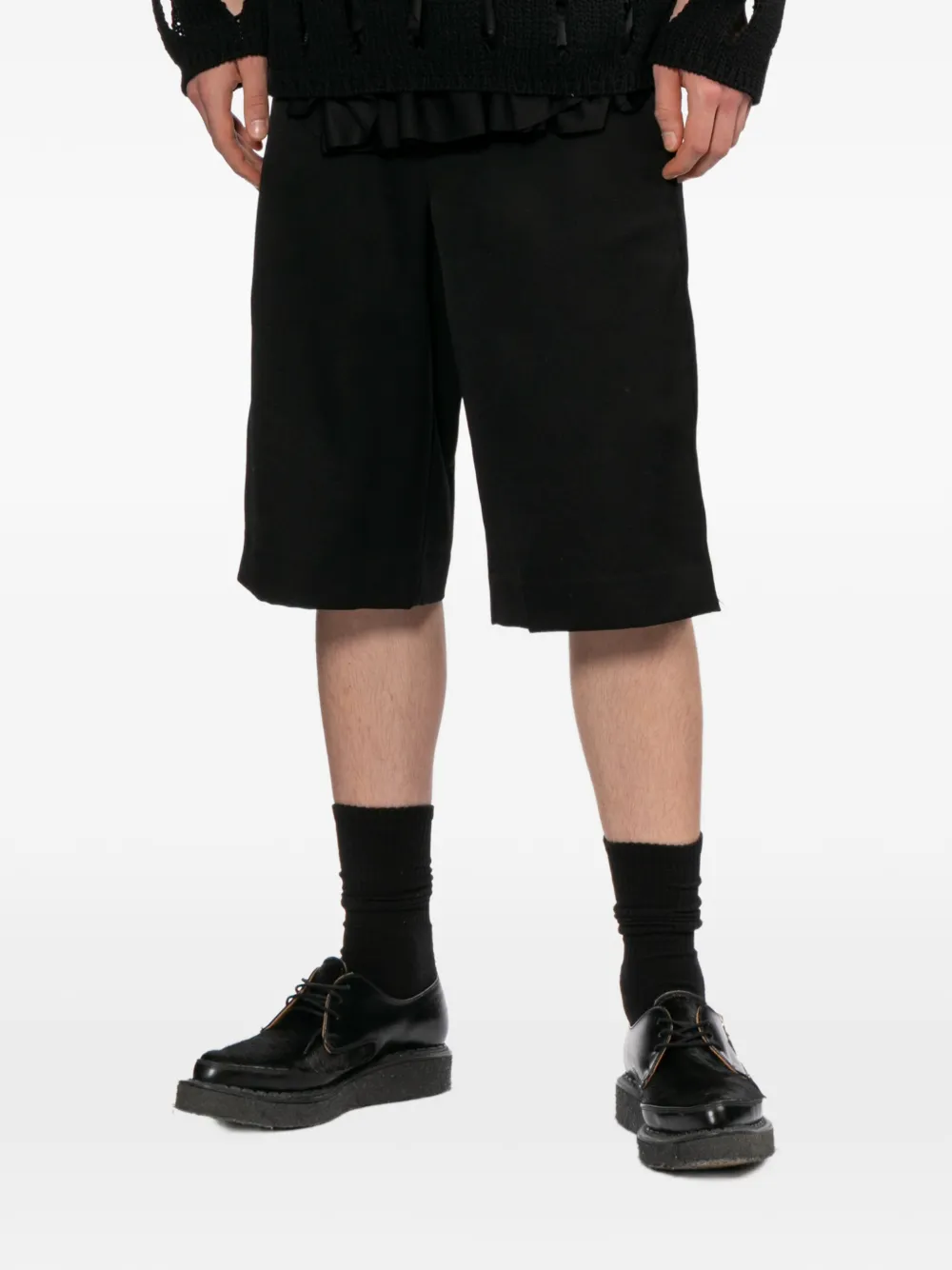 Comme Des Garçons Homme Plus zip-detail Wool Shorts | Black