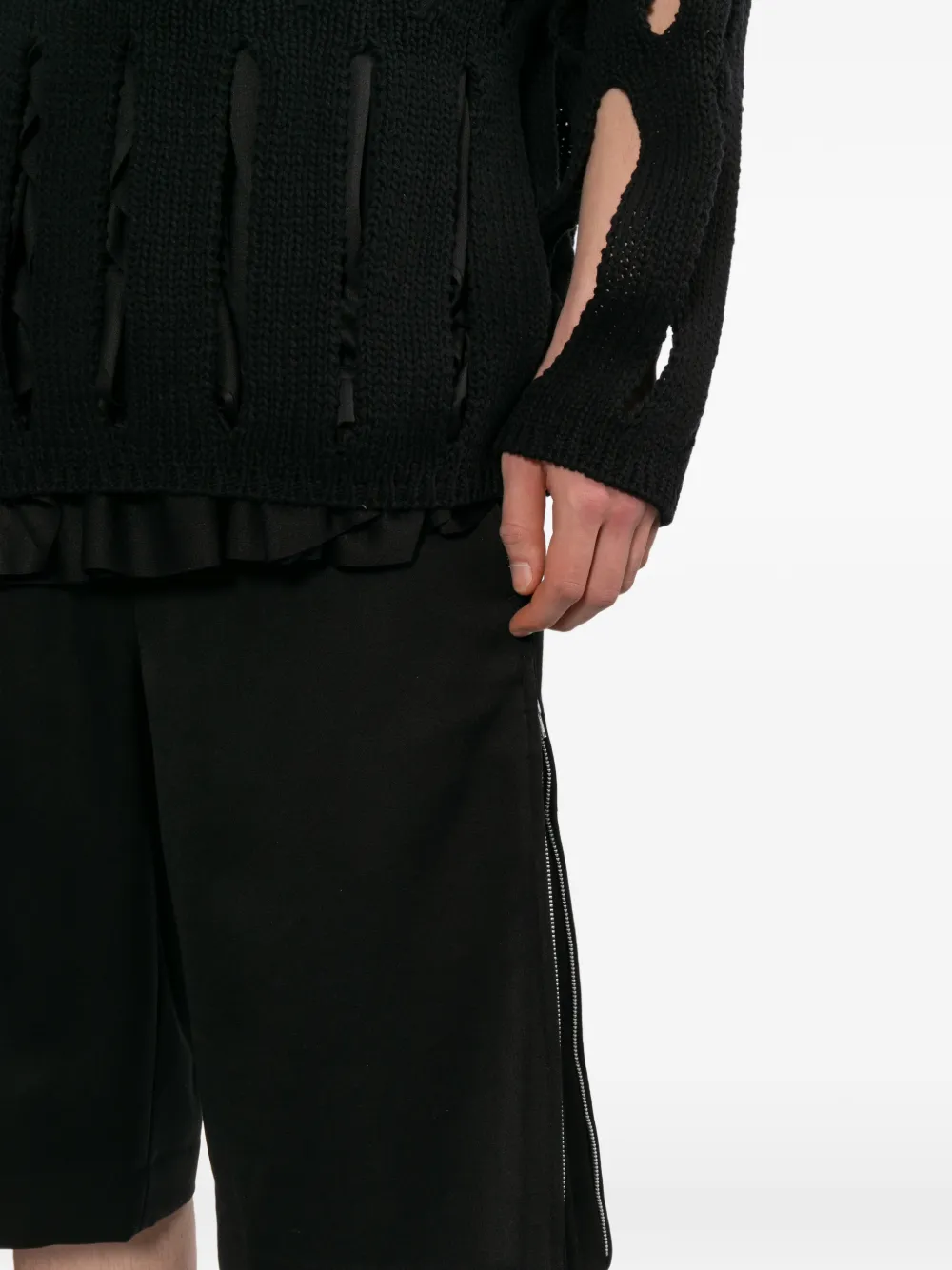Comme Des Garçons Homme Plus zip-detail Wool Shorts | Black