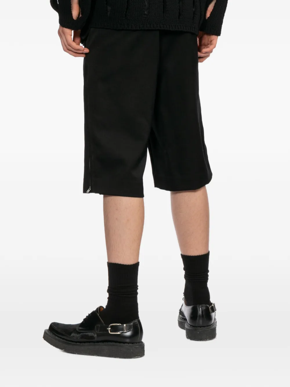 Comme Des Garçons Homme Plus zip-detail Wool Shorts | Black | FARFETCH
