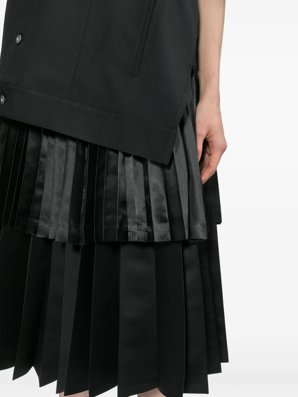 Black Comme Des Garçons geplooide midi-rok Zwart