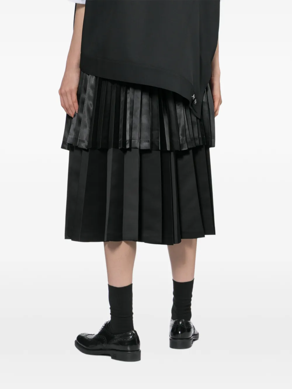 Black Comme Des Garçons geplooide midi-rok Zwart