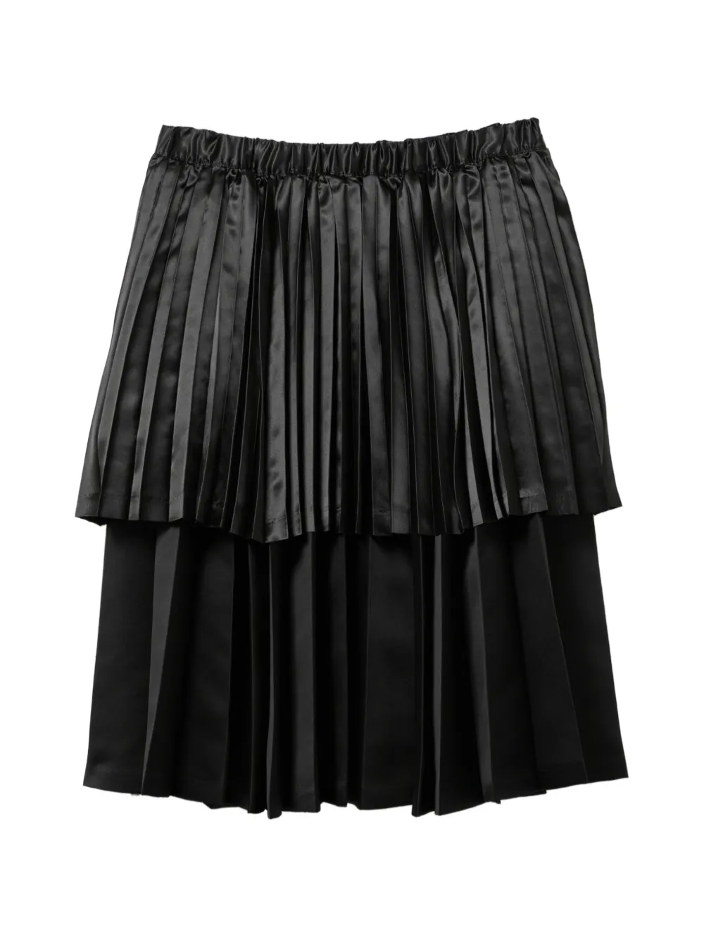 Black Comme Des Garçons Gonna midi plissé - Nero