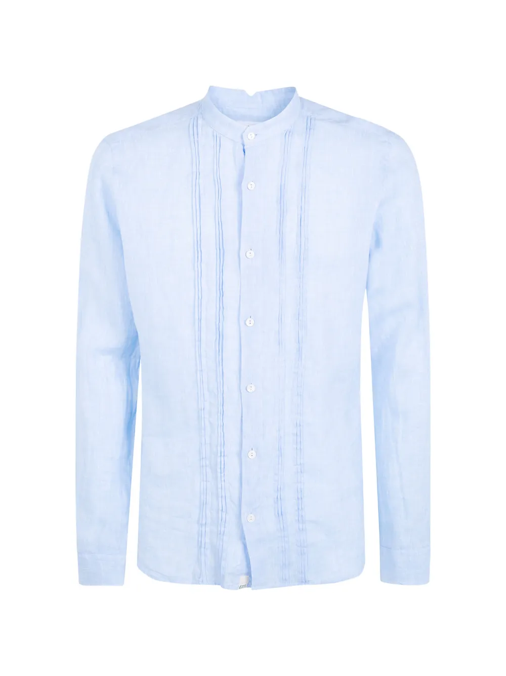 Tintoria Mattei pintuck-detail band-collar shirt - Blu