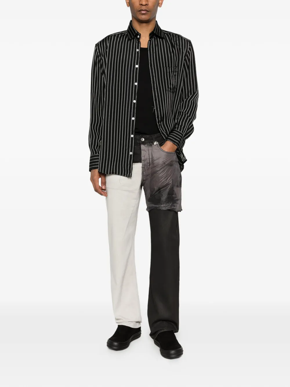  Rick Owens Drkshdw Patchwork Denim Jeans - Neutrals 