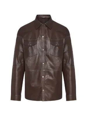 ジャケット・アウター archive Giorgio Brato dead leather shirt Giorgio Brato Leather Shirt Jacket | Black | FARFETCH JO