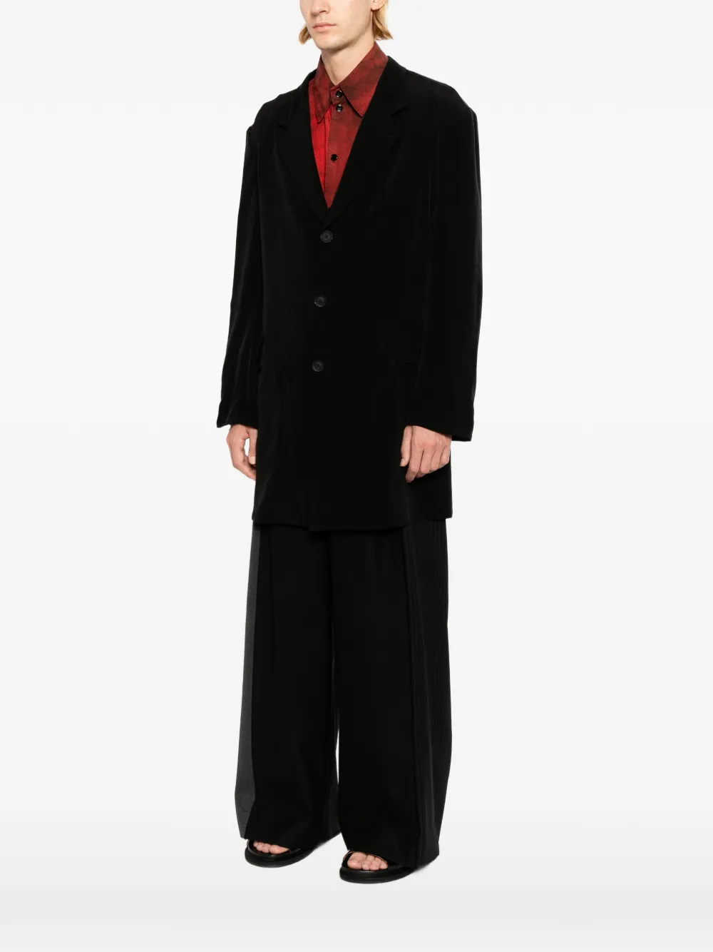 Yohji Yamamoto Blazer met manchetten met knopen Zwart